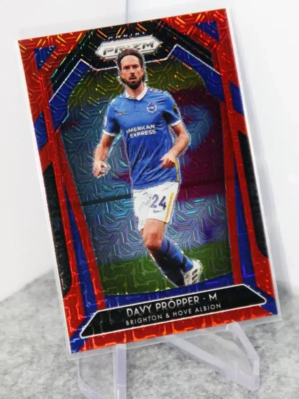 2020-21 Davy Propper #172 Panini Prizm Premier League Red Mojo Prizm SN#128 - stand
