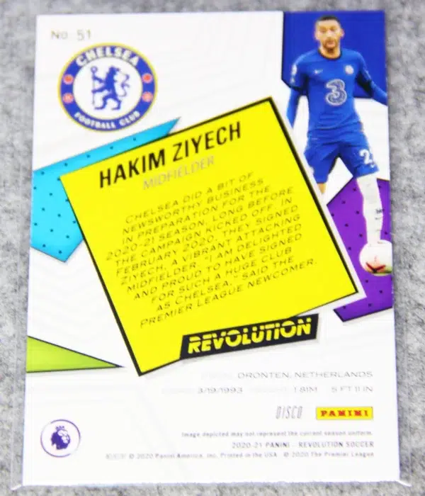 2020-21 Hakim Ziyech #51 Panini Revolution Premier League Disco - back