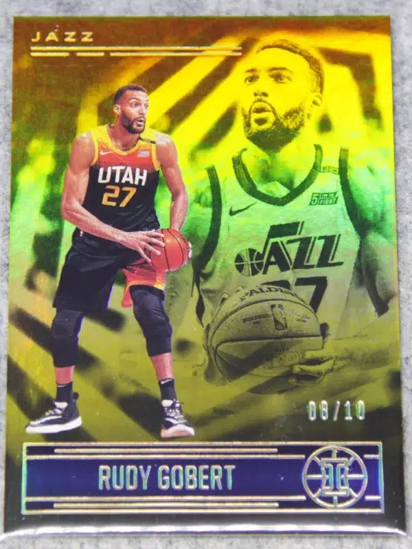 2020-21 Rudy Gobert #12 Panini Illusions Gold Parallel SN#8 - front