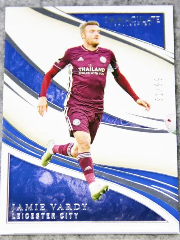 2020 Jamie Vardy #144 Panini Immaculate Collection SN#91 - front