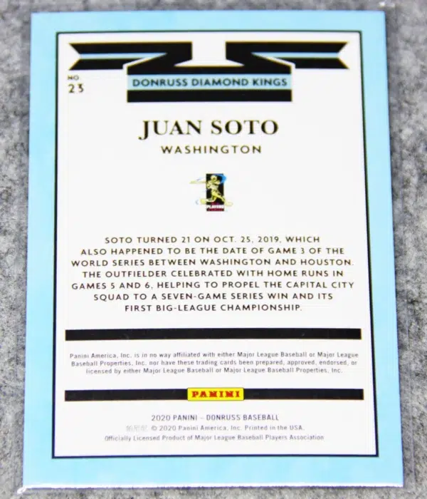 2020 Juan Soto #23 Panini Donruss Diamond Kings Foil - back
