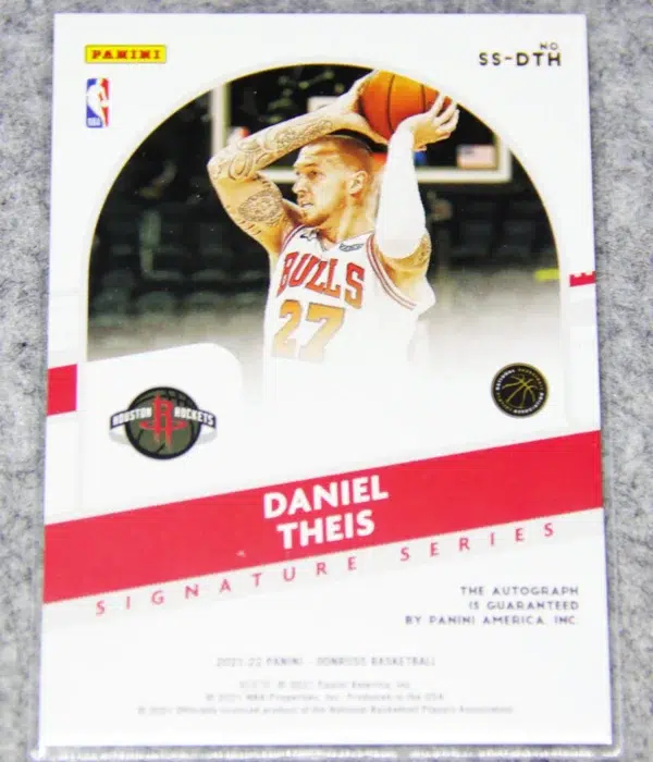 2021-22 Daniel Theis #SS-DTH Panini Signature Series Holo - back
