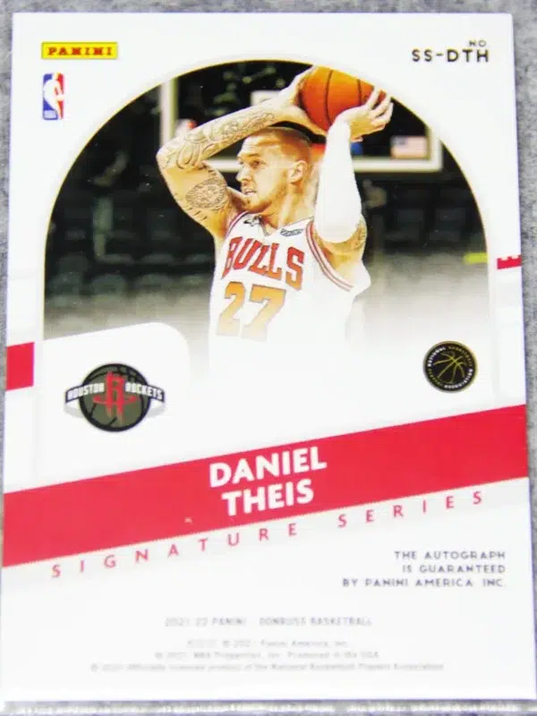 2021-22 Daniel Theis #SS-DTH Panini Signature Series Holo - back