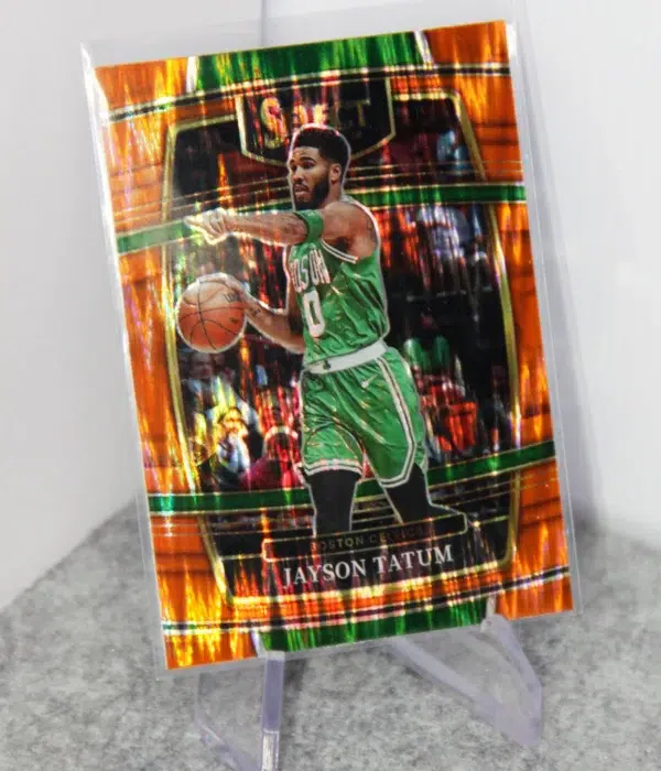 2021-22 Jayson Tatum #77 Panini Select Concourse Orange Flash Prizm - stand