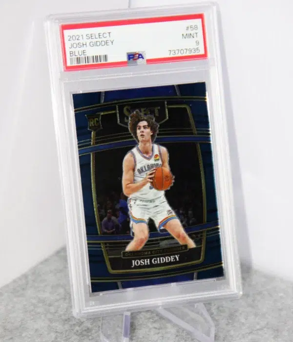 2021-22 Josh Giddey #58 Panini Concourse Blue RC PSA 9 MT - stand