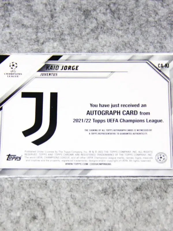 2021-22 Kaio Jorge #CA-KJ Topps Chrome UEFA Champions League Certified Autograph Issue RC - back