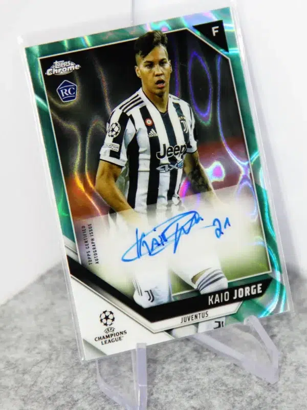 2021-22 Kaio Jorge #CA-KJ Topps Chrome UEFA Champions League Certified Autograph Issue RC - stand