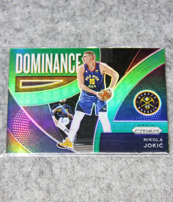 2021-22 Nikola Jokic #16 Panini Prizm Dominance Green Prizm - front