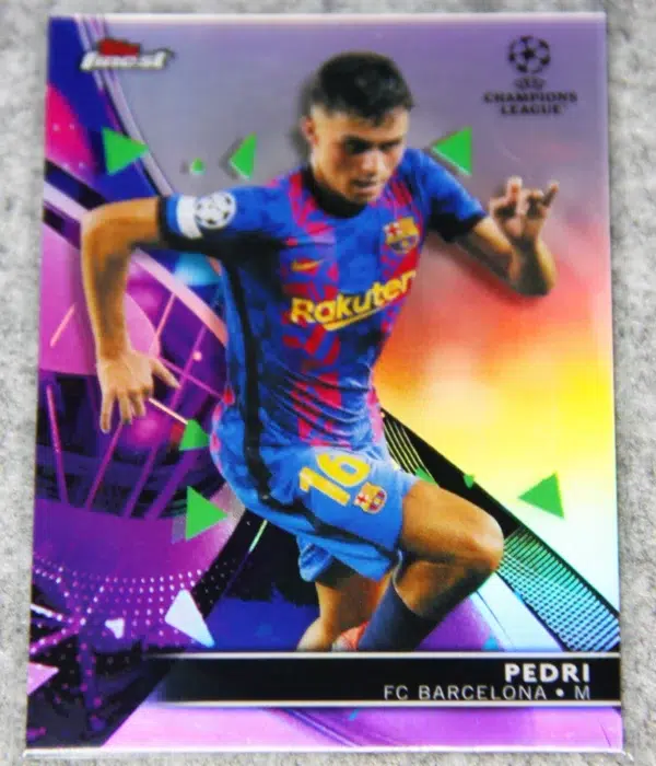 2021-22 Pedri #35 Topps Finest UEFA Champions League Refractor - front