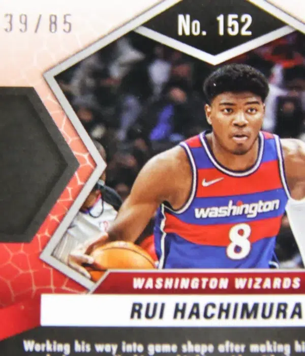 2021-22 Rui Hachimura #152 Panini Mosaic Fast Break Blue Disco Prizm SN#39 - detail