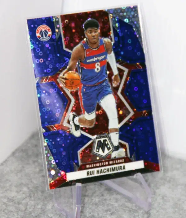 2021-22 Rui Hachimura #152 Panini Mosaic Fast Break Blue Disco Prizm SN#39 - stand