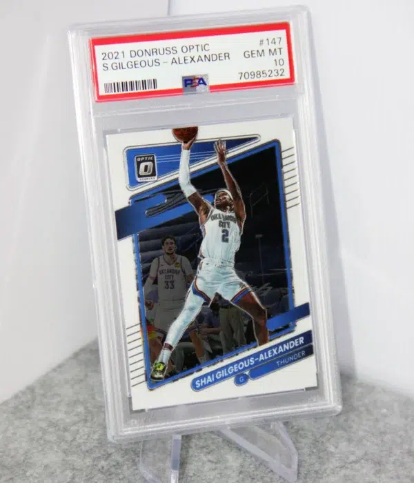 2021-22 Shai Gilgeous-Alexander #147 Panini Donruss Optic PSA 10 GEM MT - stand