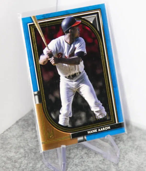 2021 Hank Aaron #55 Topps Museum Collection Blue Parallel SN#133 - stand