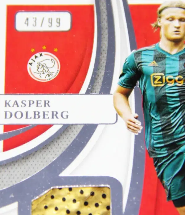 2021 Kasper Dolberg #BM-KD Panini Immaculate Boots Game Used Soccer Shoe Swatch SN#43 - detail