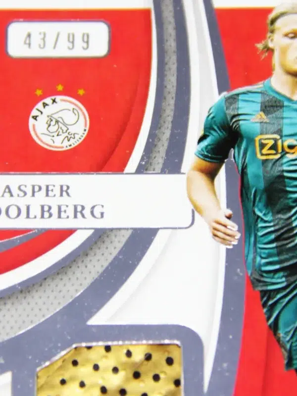 2021 Kasper Dolberg #BM-KD Panini Immaculate Boots Game Used Soccer Shoe Swatch SN#43 - detail