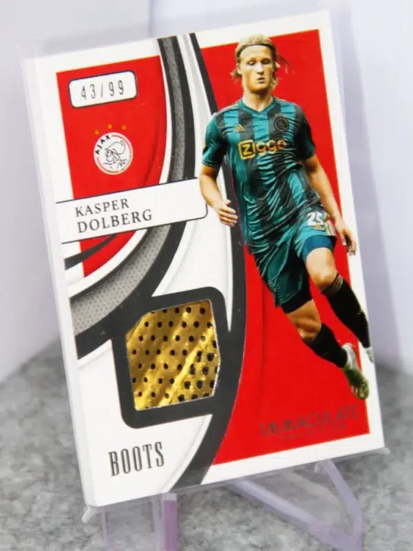 2021 Kasper Dolberg #BM-KD Panini Immaculate Boots Game Used Soccer Shoe Swatch SN#43 - stand