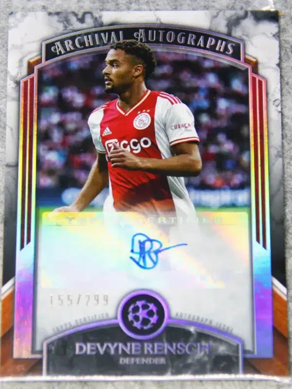 2022-23 Devyne Rensch #AA-DR Topps UEFA Champions League Museum Collection Archival Autographs SN#155 - front