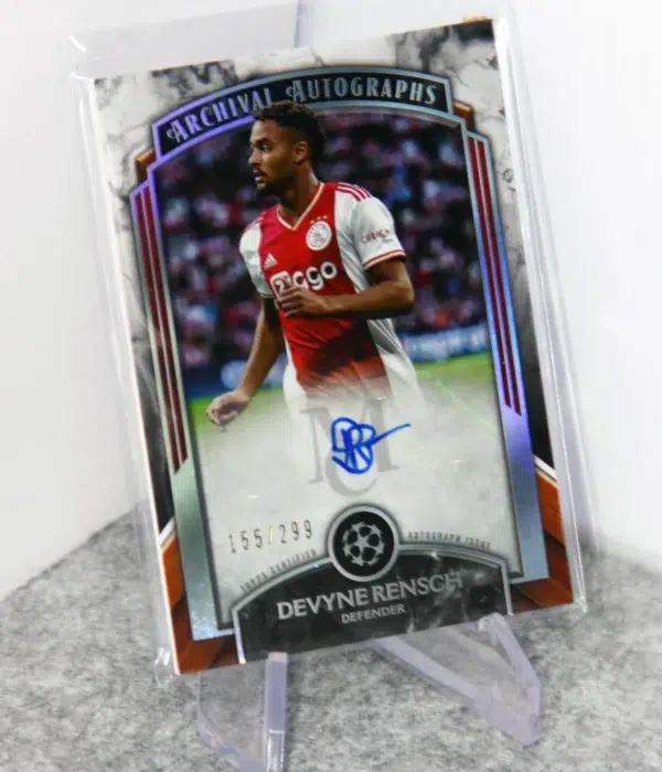 2022-23 Devyne Rensch #AA-DR Topps UEFA Champions League Museum Collection Archival Autographs SN#155 - stand