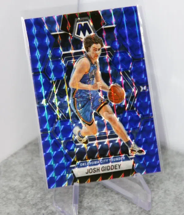 2022-23 Josh Giddey #129 Panini Mosaic Blue Prizm SN#89 - stand