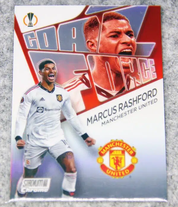 2022-23 Marcus Rashford #GF-MR Topps Stadium Club Chrome UEFA Europa League Goal Force - front