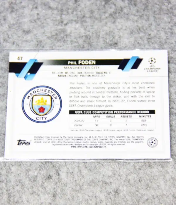 2022-23 Phil Foden #47 Topps Chrome UEFA Club Competitions