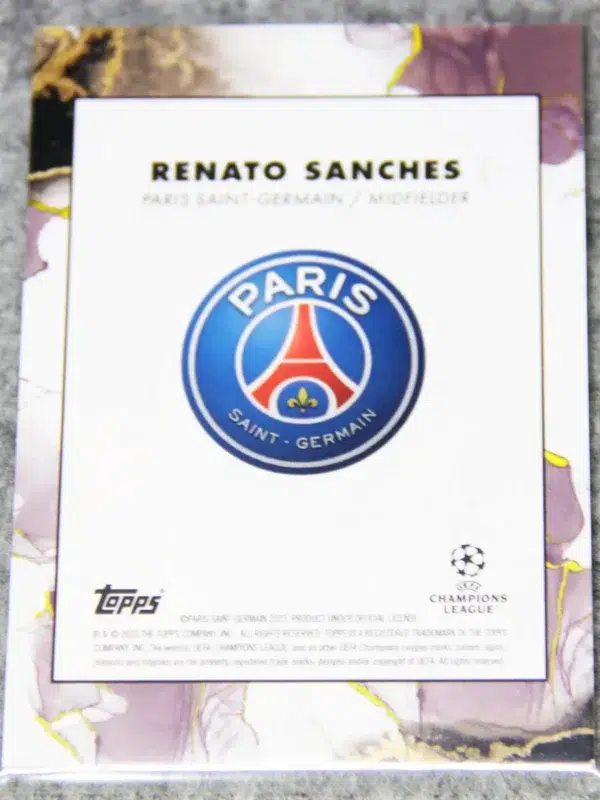 2022-23 Renato Sanches #RS Topps Inception UEFA Champions League Star Quality Green Refractor SN#33 - back