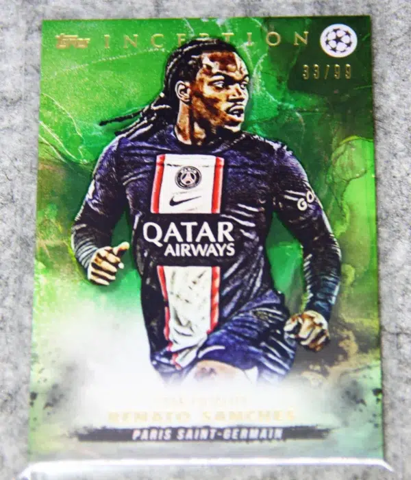2022-23 Renato Sanches #RS Topps Inception UEFA Champions League Star Quality Green Refractor SN#33 - front