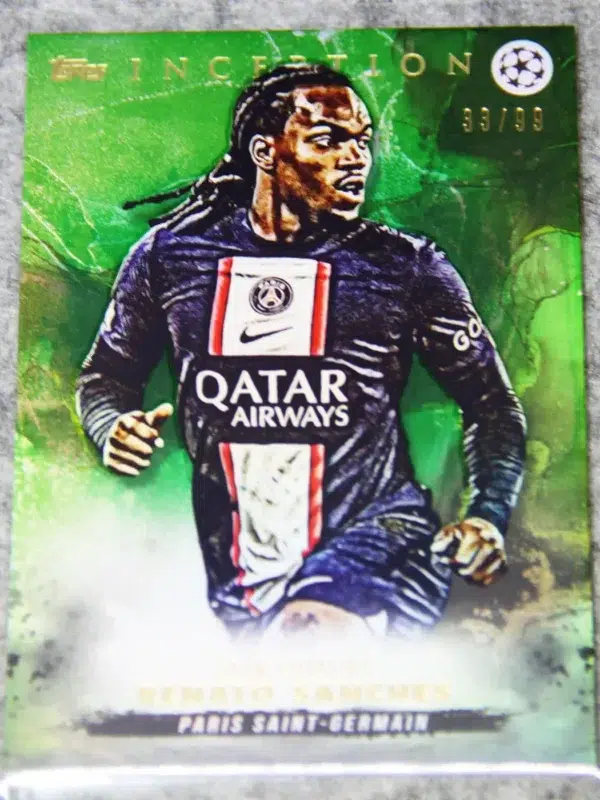 2022-23 Renato Sanches #RS Topps Inception UEFA Champions League Star Quality Green Refractor SN#33 - front