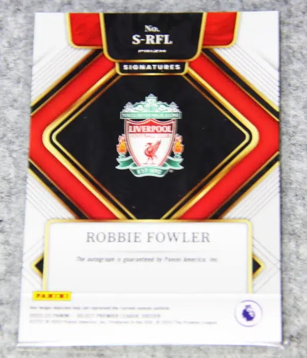 2022-23 Robbie Fowler #S-RFL Panini Select Premier League Silver Prizm Autograph - back