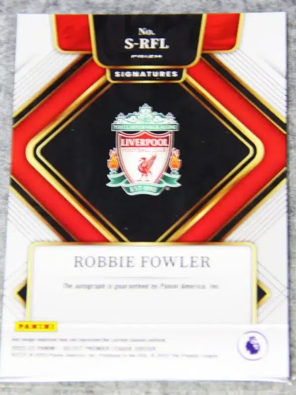 2022-23 Robbie Fowler #S-RFL Panini Select Premier League Silver Prizm Autograph - back