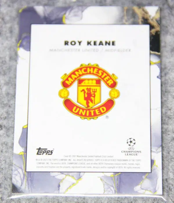 2022-23 Roy Keane #RK Topps Inception UEFA Champions League Legacy Blue Refractor SN#4 - back