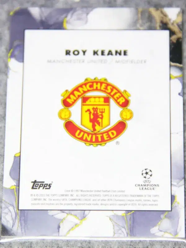 2022-23 Roy Keane #RK Topps Inception UEFA Champions League Legacy Blue Refractor SN#4 - back