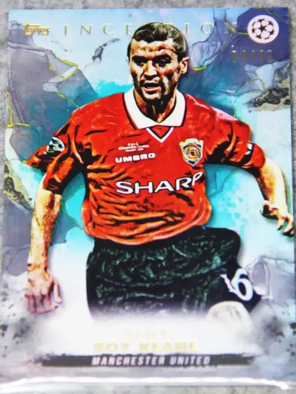 2022-23 Roy Keane #RK Topps Inception UEFA Champions League Legacy Blue Refractor SN#4 - front