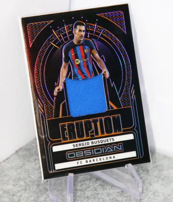 2022-23 Sergio Busquets #ER-SBQ Panini Obsidian Eruption Relic Electric Etch Orange SN#66 - stand