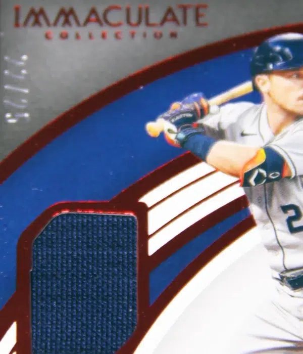 2022 Alex Bregman #5 Panini Immaculate Collection Red Parallel Patch SN#22 - detail