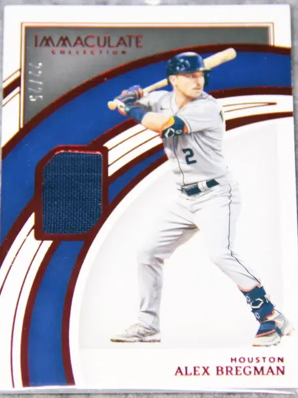2022 Alex Bregman #5 Panini Immaculate Collection Red Parallel Patch SN#22 - front