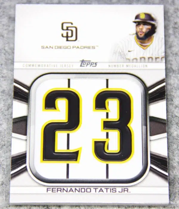 2022 Fernando Tatis Jr. #JNM-FT Topps Series 1 Commemorative Jersey Number Medallion - front