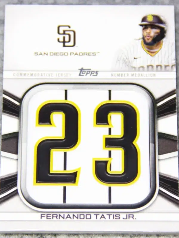 2022 Fernando Tatis Jr. #JNM-FT Topps Series 1 Commemorative Jersey Number Medallion - front