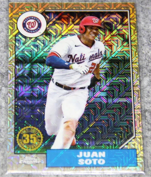 2022 Juan Soto #T87C-57 Topps Chrome 1987 Silver Pack Mojo - front