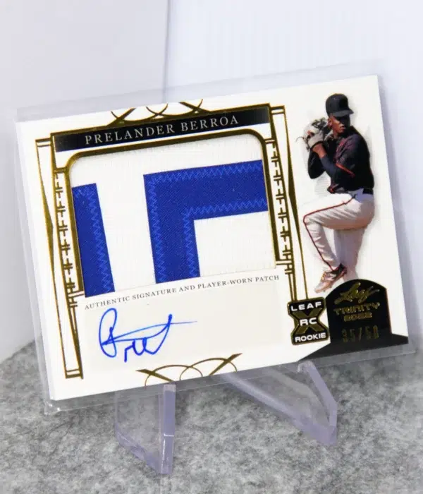 2022 Prelander Berroa #PA-PB1 Leaf Trinity Baseball Patch Autograph RC SN#35 - stand