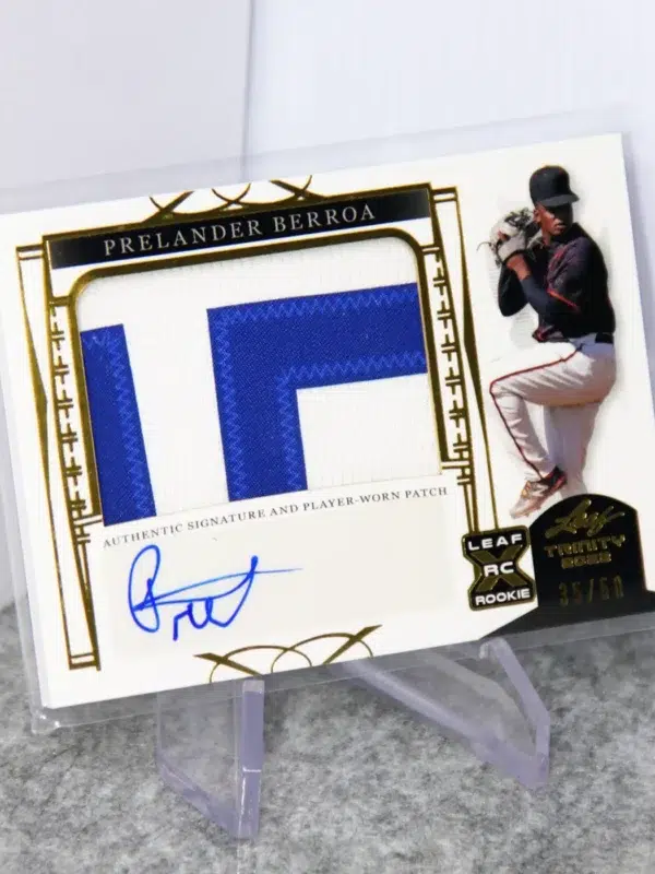 2022 Prelander Berroa #PA-PB1 Leaf Trinity Baseball Patch Autograph RC SN#35 - stand