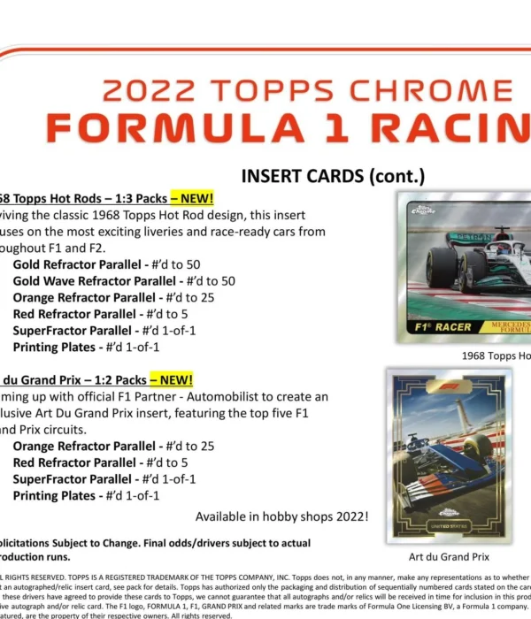 2022 Topps Chrome Formula 1 Racing F1 Hobby Lite - Sealed -supplier6
