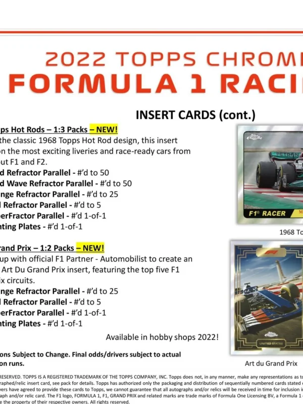 2022 Topps Chrome Formula 1 Racing F1 Hobby Lite - Sealed -supplier6