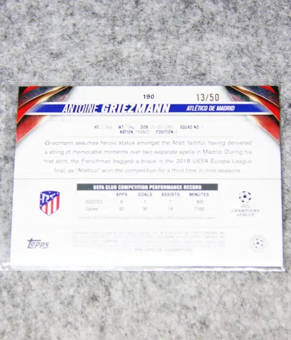 22-23 Topps GRIEZMANN グリーズマン 直筆サイン 世界50枚 非売品 GRIEZMANN Topps 22-23 グリーズマン 世界50枚 直筆