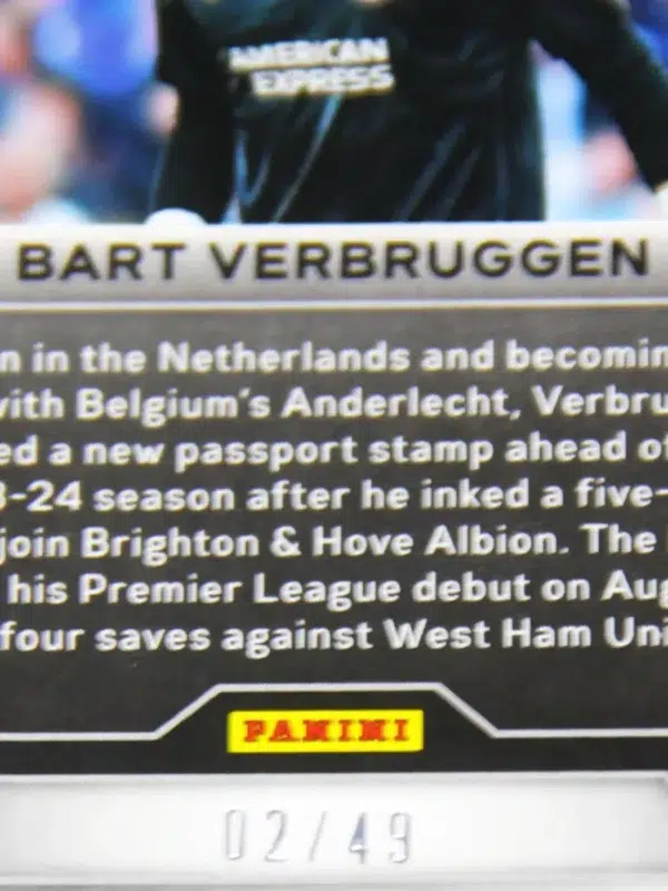 2023-24 Bart Verbruggen #102 Panini Prizm Premier League Breakaway Red Prizm SN#2 - detail