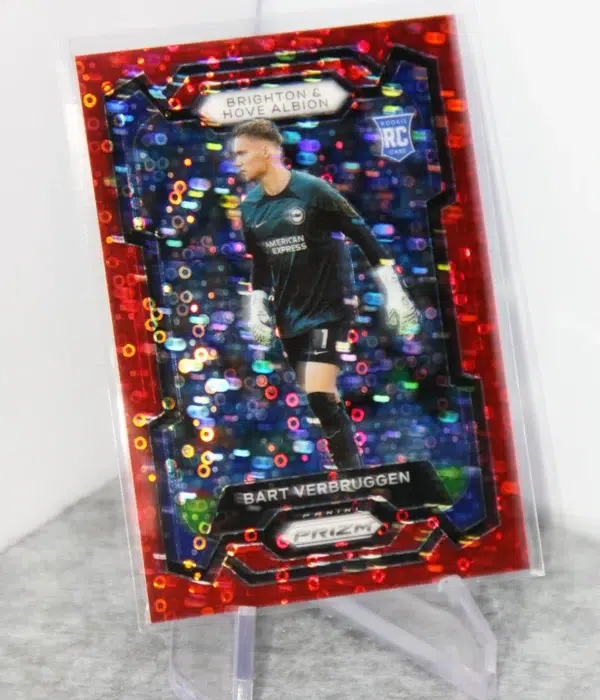 2023-24 Bart Verbruggen #102 Panini Prizm Premier League Breakaway Red Prizm SN#2 - stand