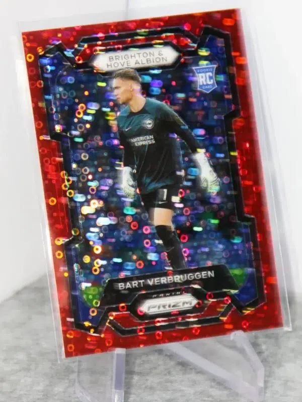2023-24 Bart Verbruggen #102 Panini Prizm Premier League Breakaway Red Prizm SN#2 - stand