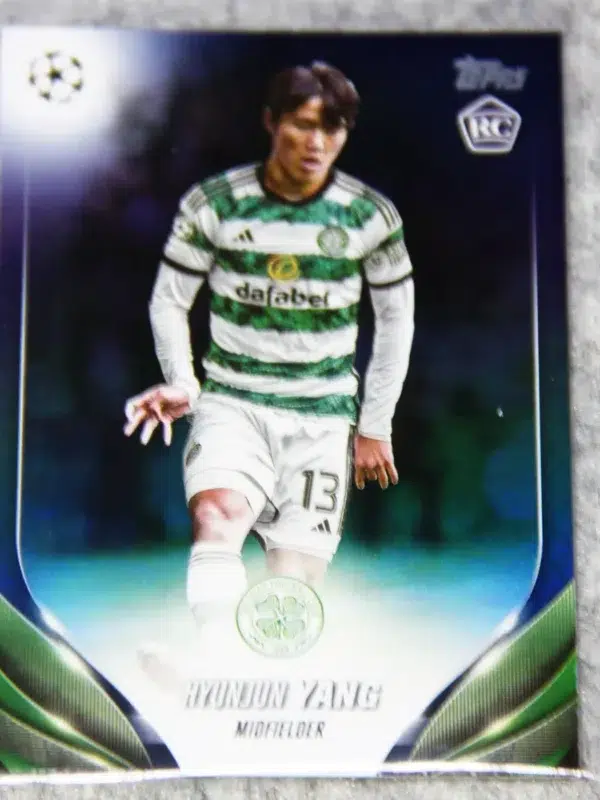 2023-24 Hyunjun Yang #83 Topps UEFA Club Competitions Pink Geometric Refractor SN#126 - front