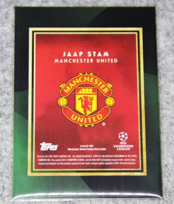 2023-24 Jaap Stam #JS Topps Deco UEFA Champions League Legends Green Refractor SN82 - back