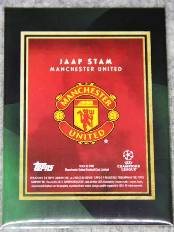 2023-24 Jaap Stam #JS Topps Deco UEFA Champions League Legends Green Refractor SN82 - back
